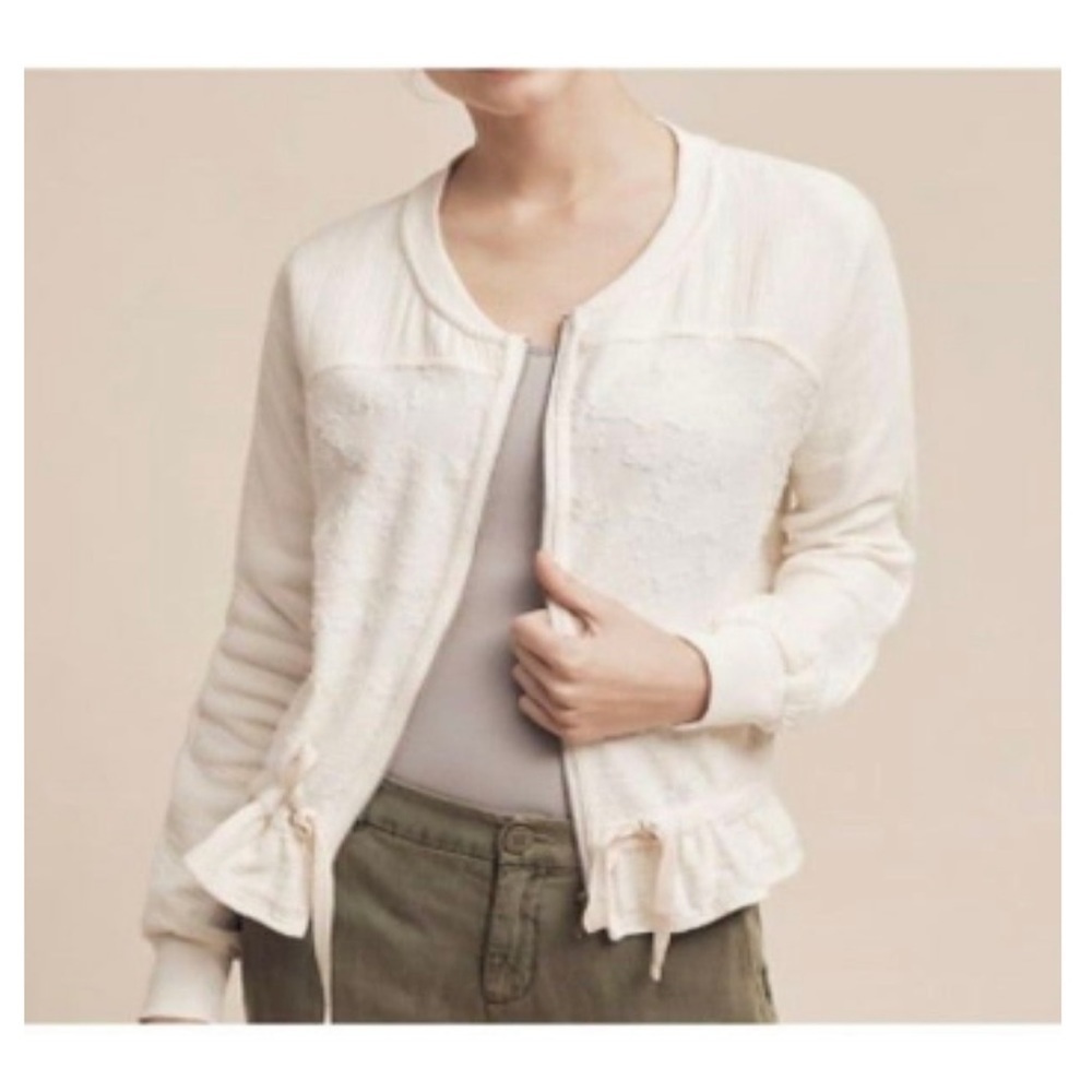 Anthropologie Saturday Sunday Cream Full Zip Jacket